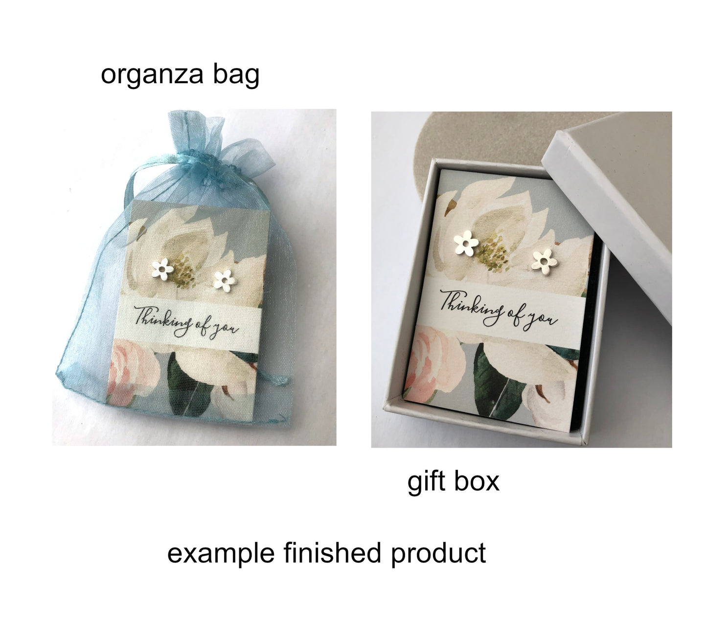 Sterling Silver Thank You Bridesmaid Mini Open Heart Earrings