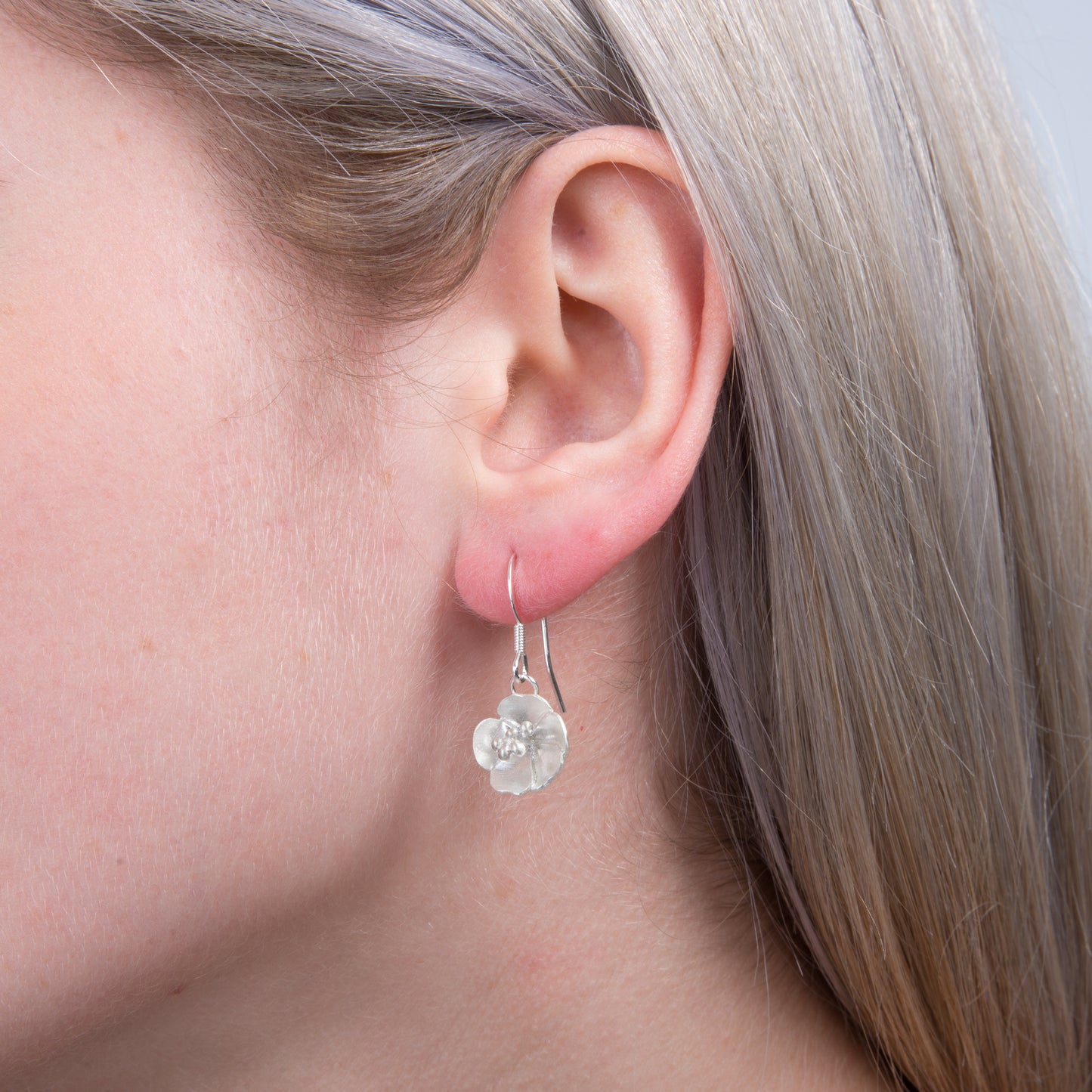 sterling silver buttercup dangle earrings