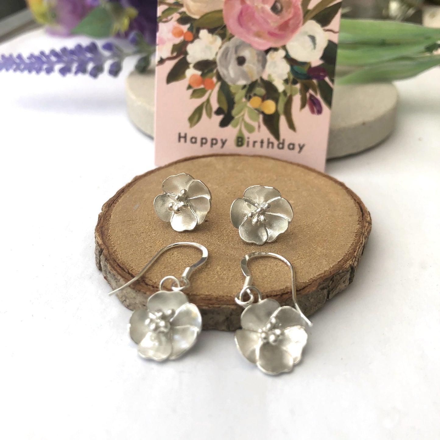 Sterling Silver Buttercup Dangle Drop Earrings, Summer Wedding Jewellery