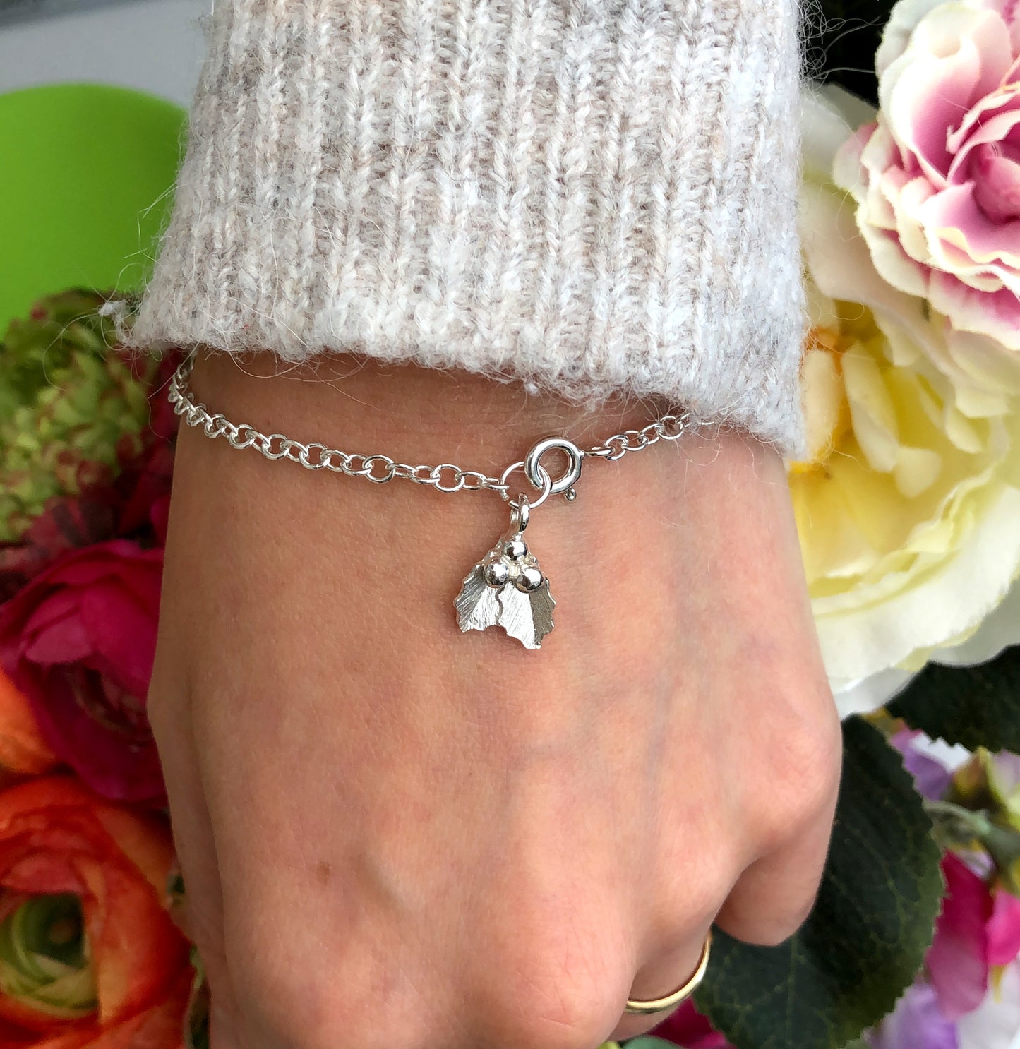 Sterling Silver Small Holly Bracelet