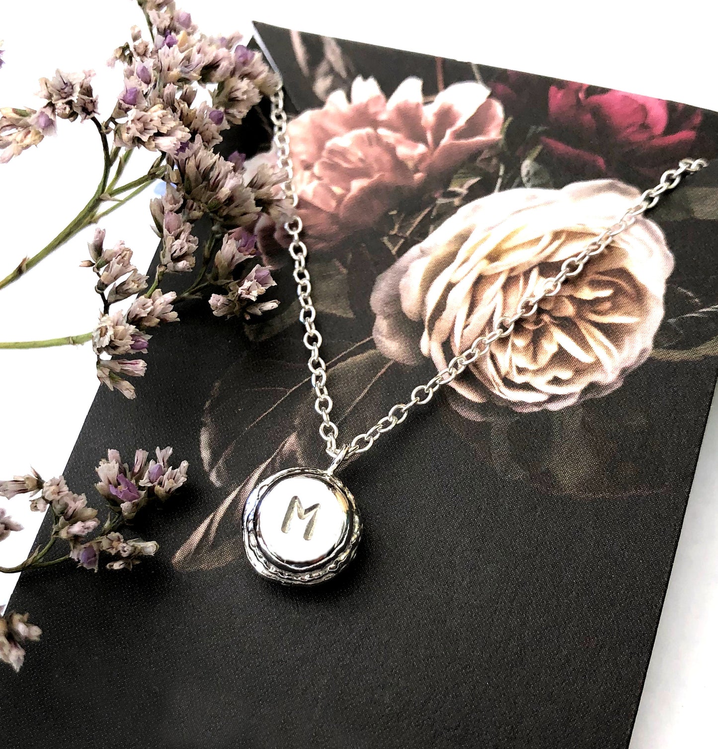 initial macaroon pendant necklace