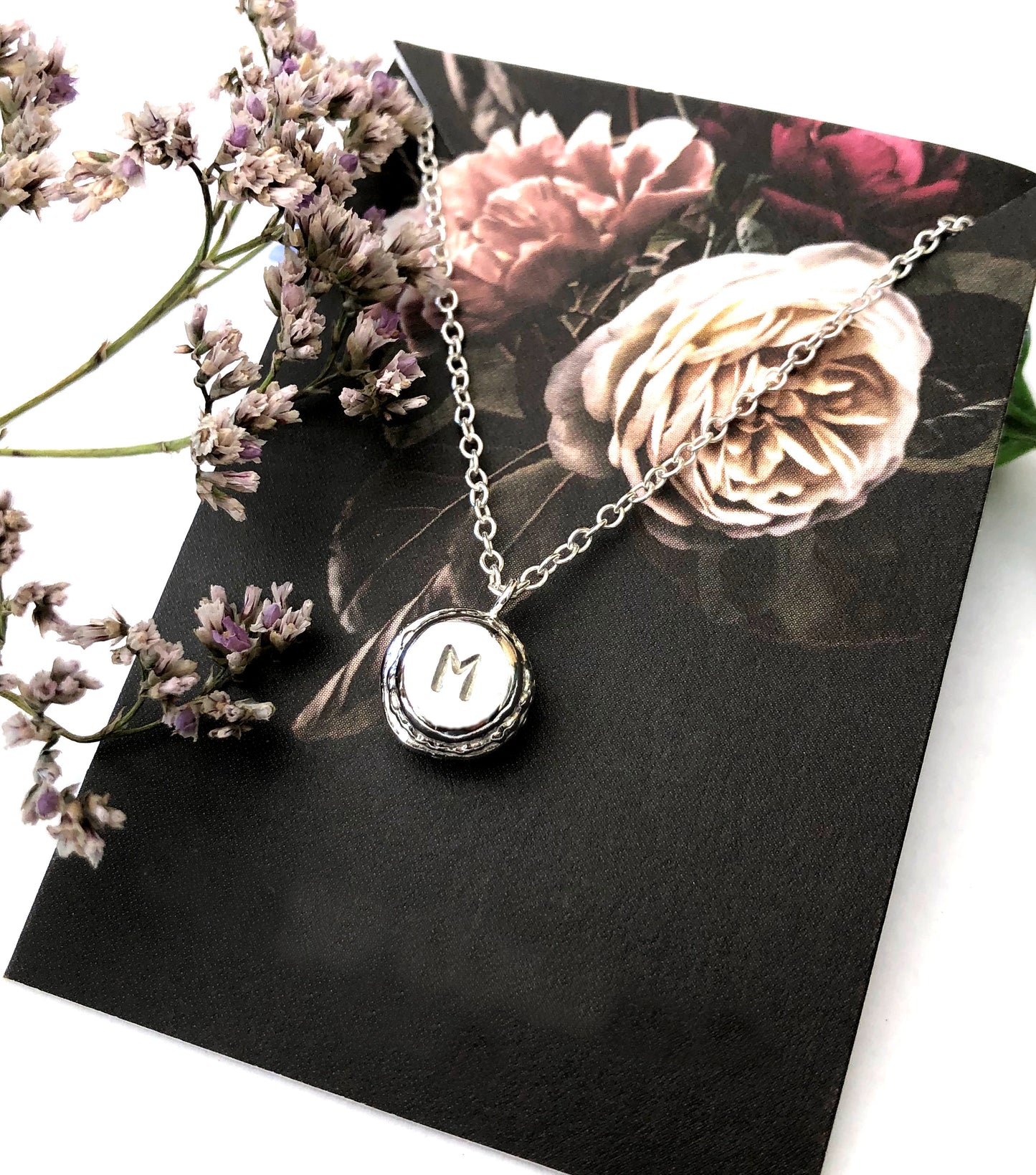 personalised sterling silver initial macaron necklace
