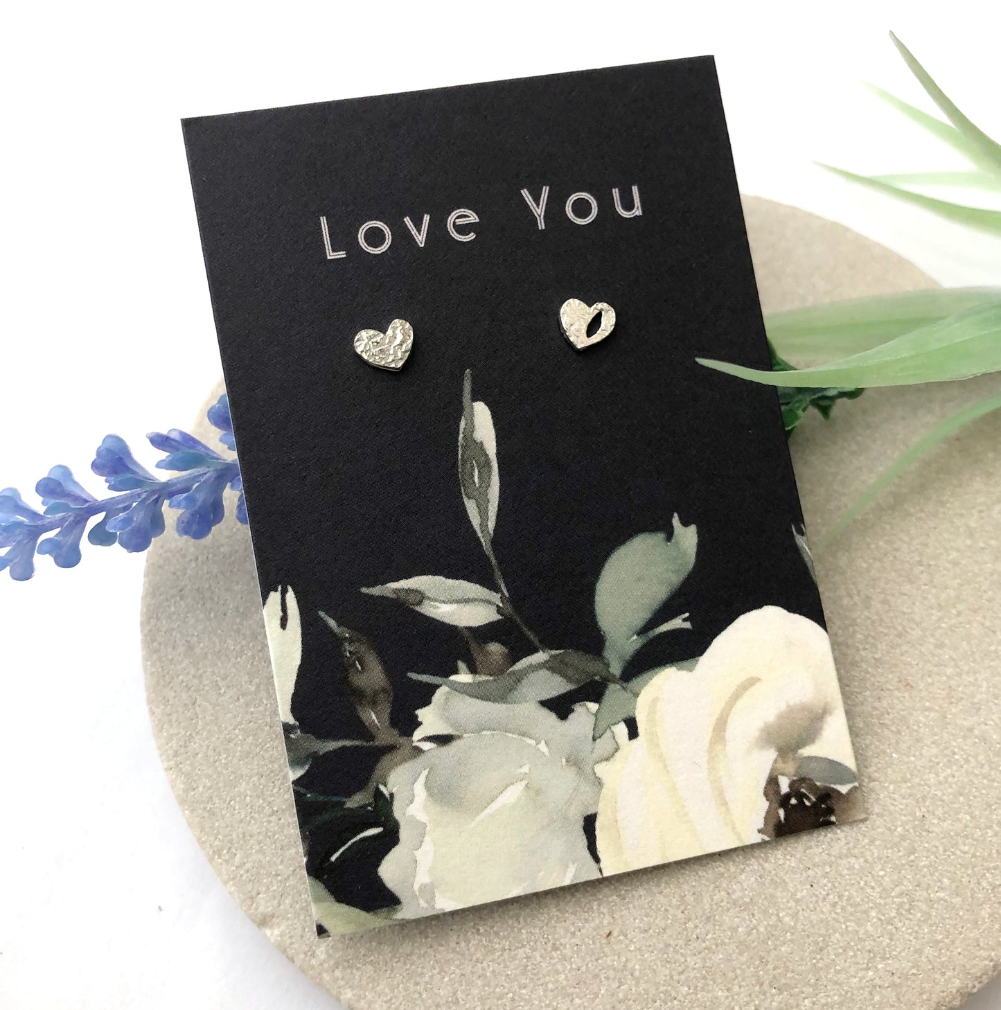 Thank You Teacher Mismatched Heart Sterling Silver stud Earrings