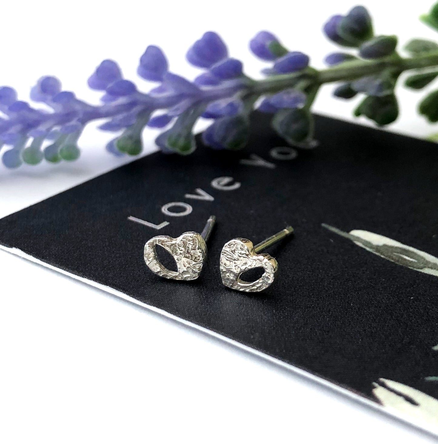 small sterling silver heart earrings