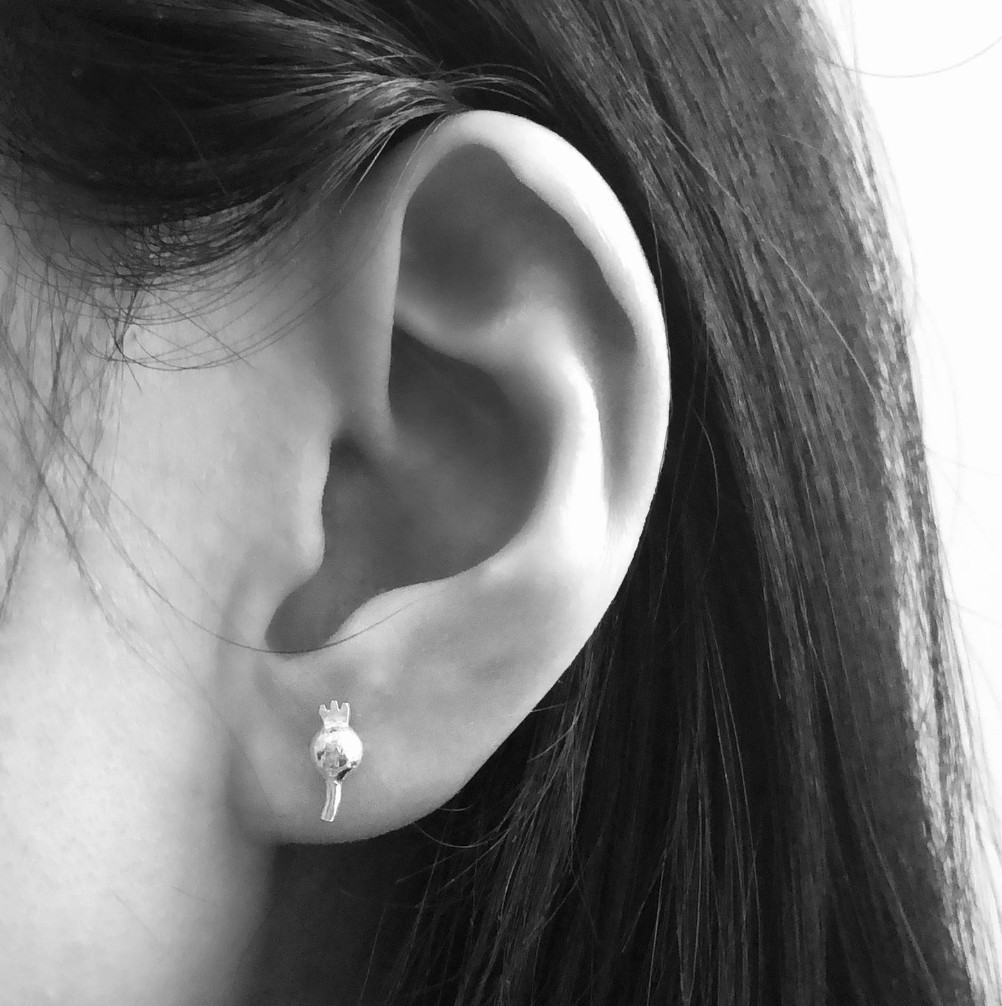 Sterling Silver Poppy Seed Head Earrings