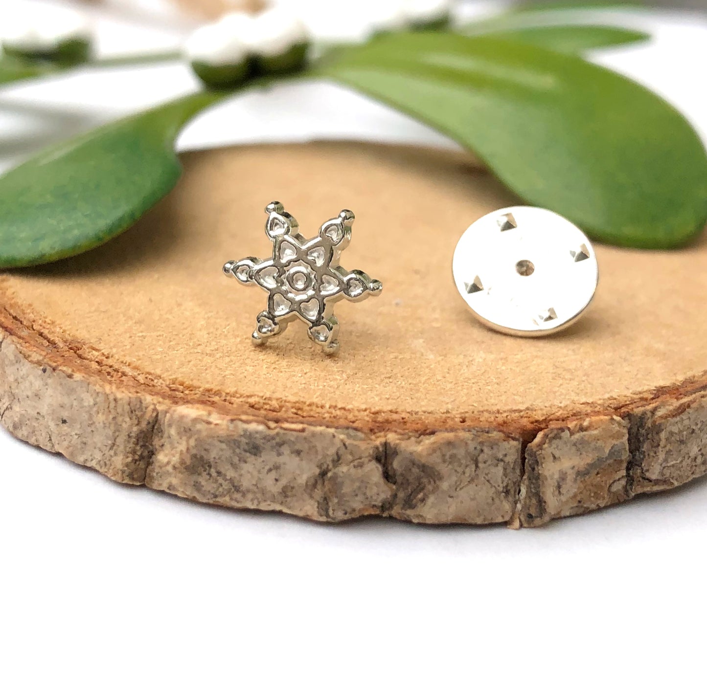 Sterling Silver Snowflake Pin Brooch