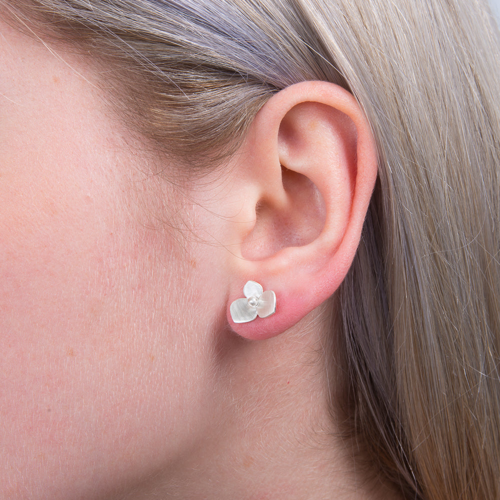 Sterling Silver Hydrangea Flower Earrings