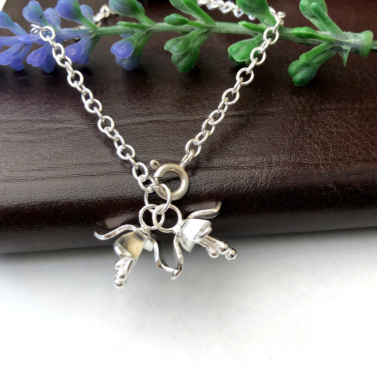 twin flower drop bracelet