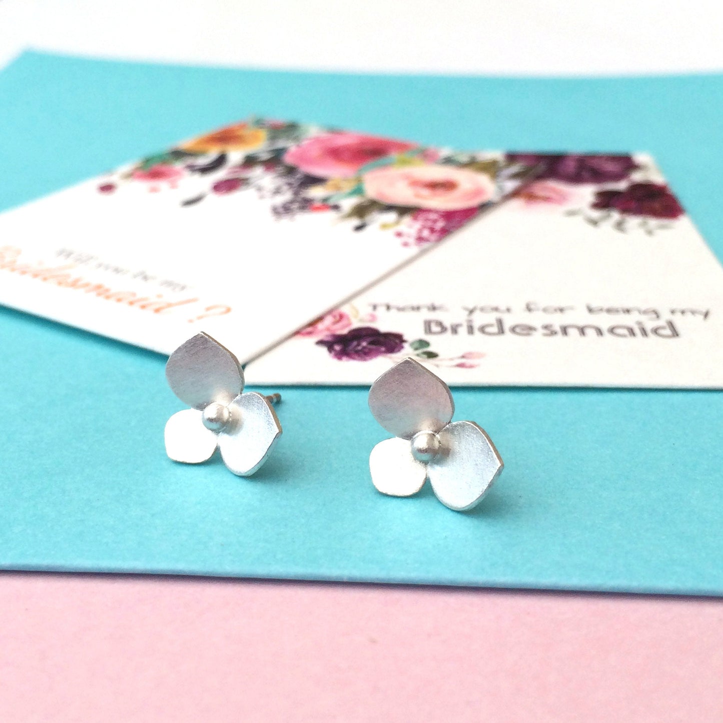 Sterling Silver Hydrangea Flower Earrings