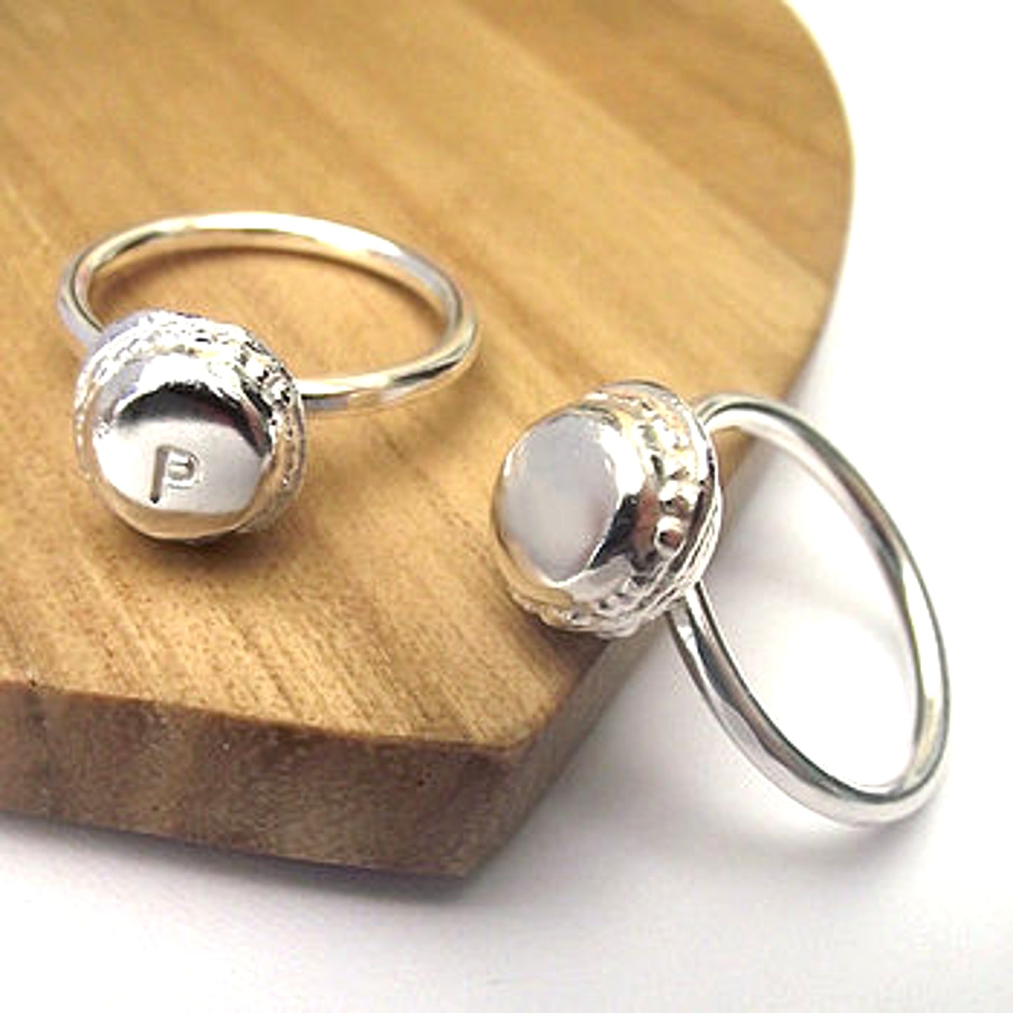 Sterling silver Initial Mini Macaron Necklace