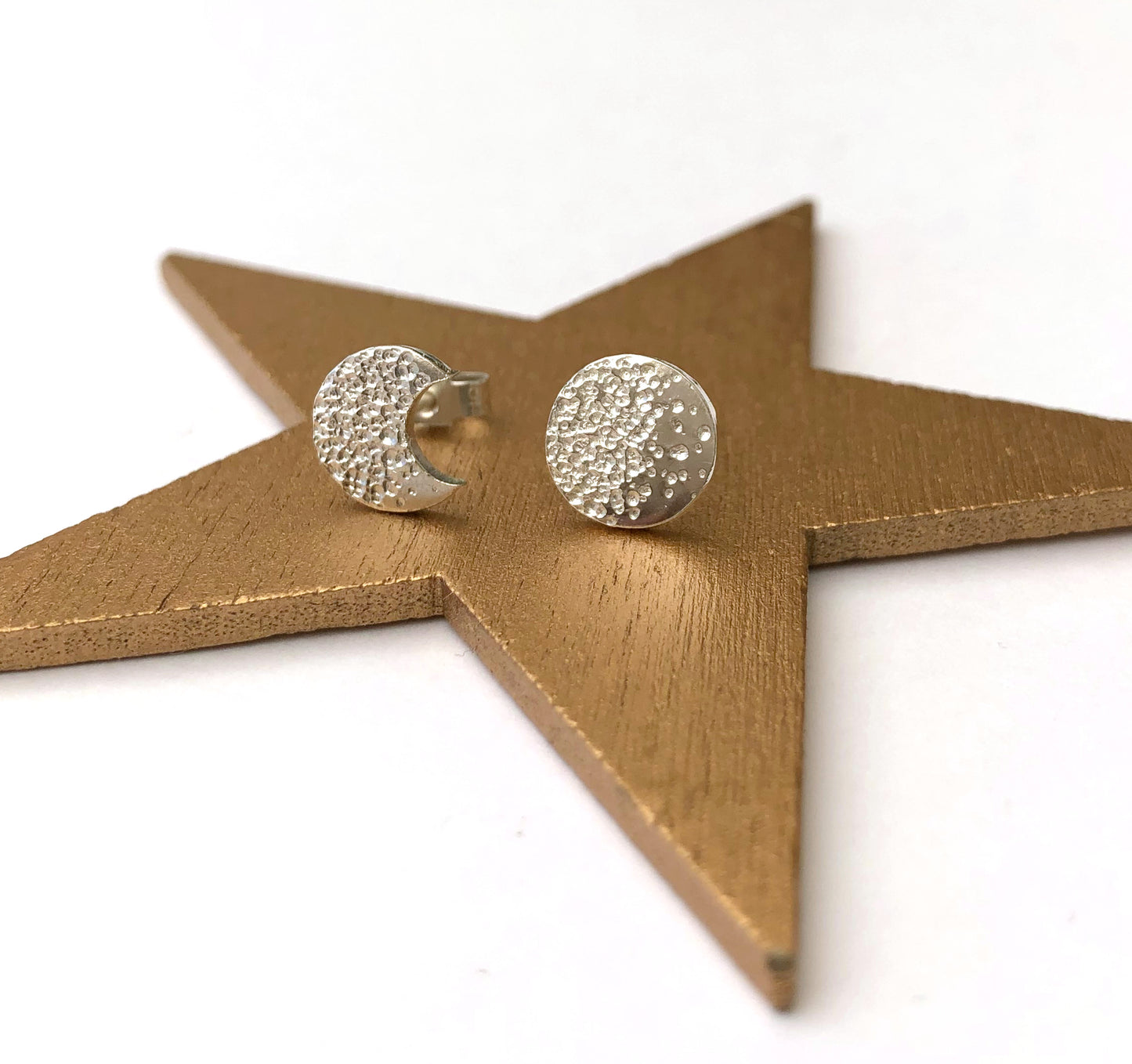 Sterling Silver Mismatched Moon Earrings