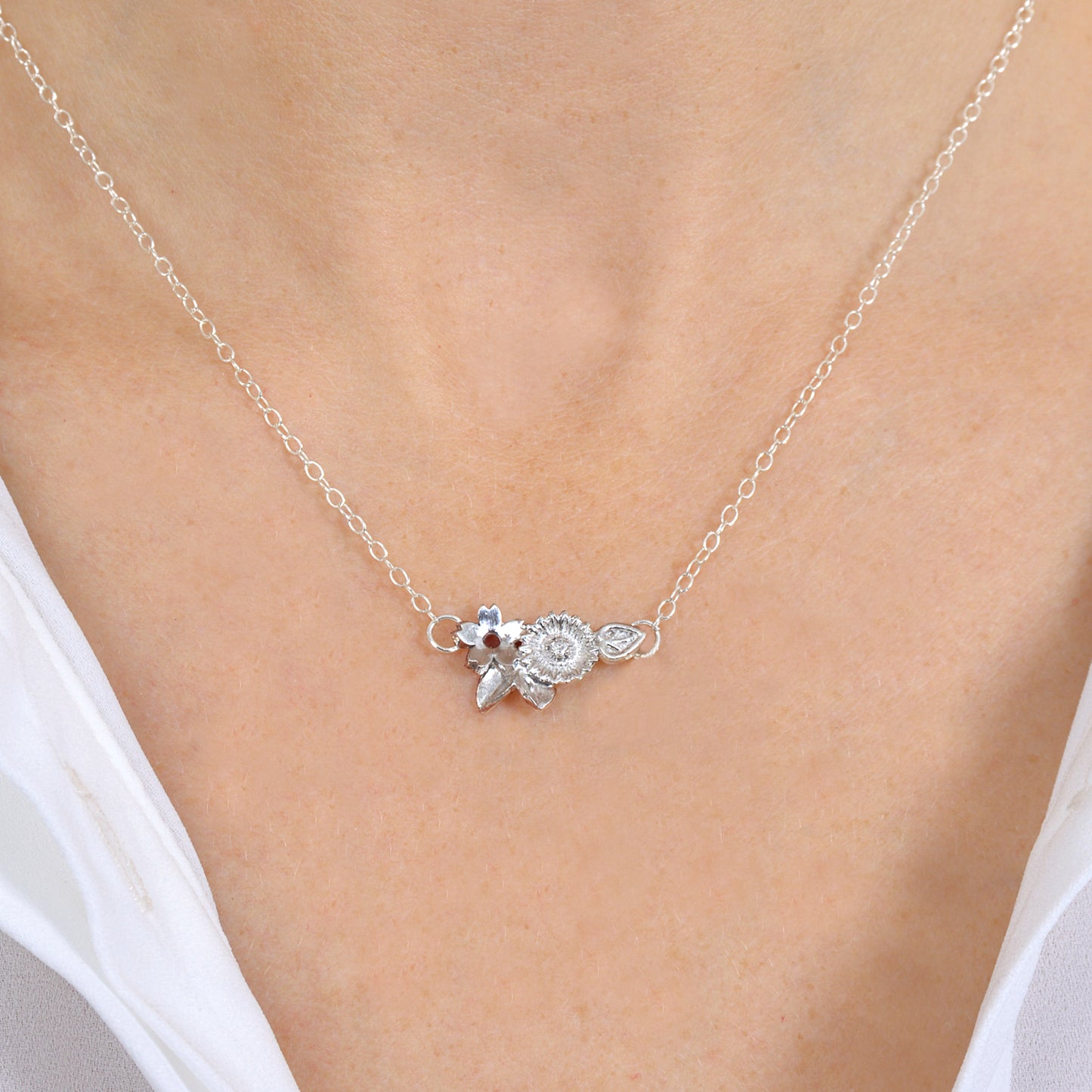 Sterling Silver Wildflower Necklace
