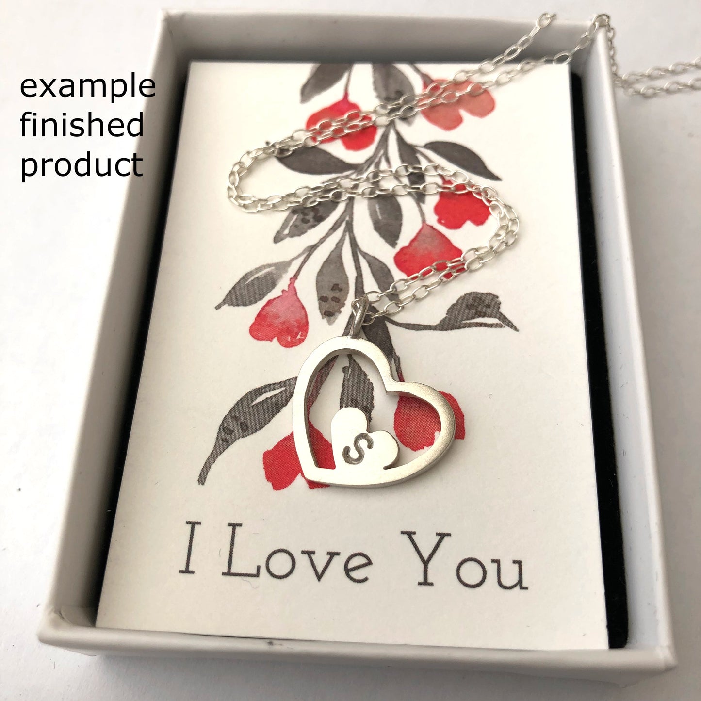 Sterling Silver Love Chemistry Necklace With Double Initial Heart