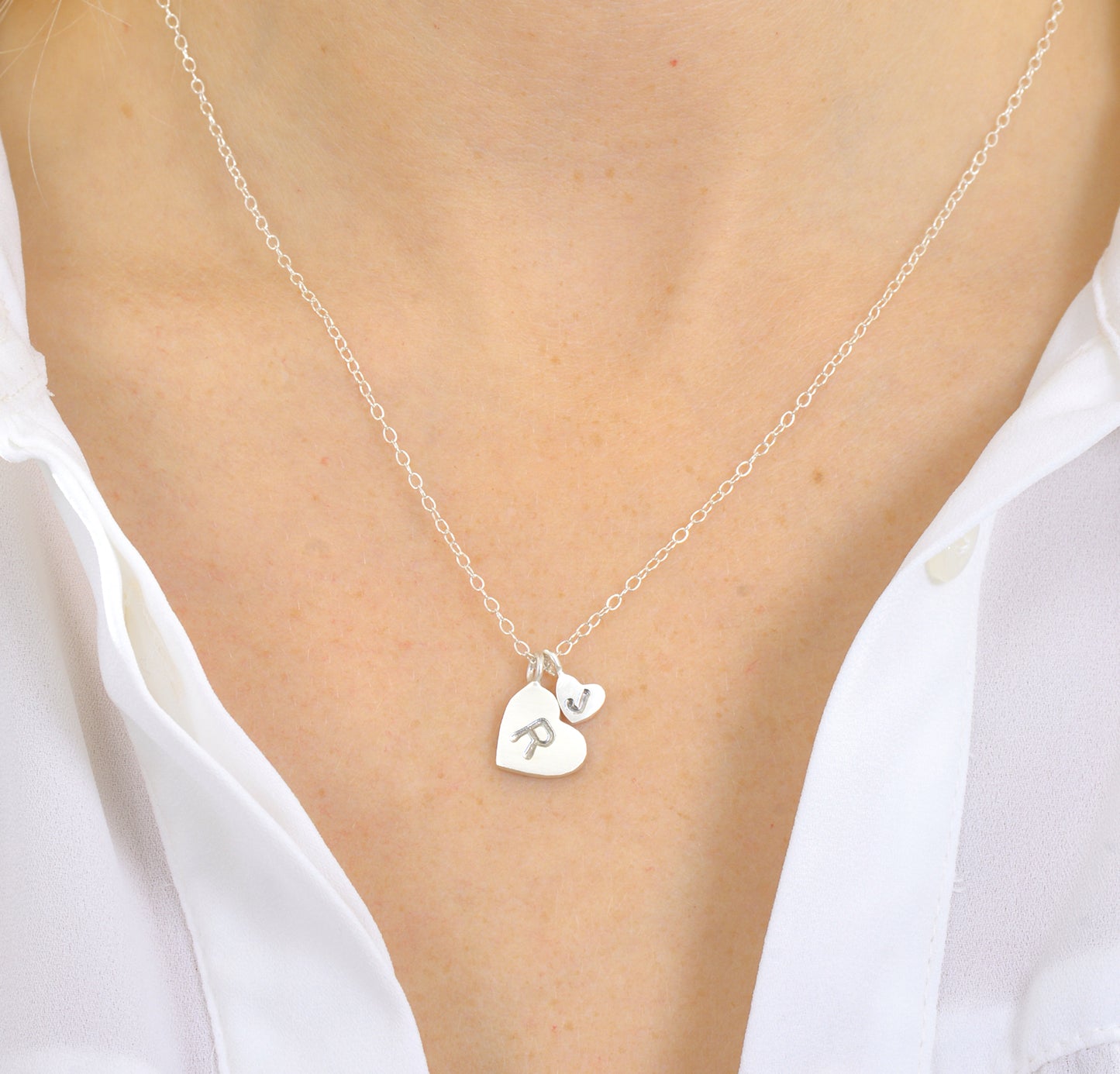 Mother And Child Initial Heart Necklace