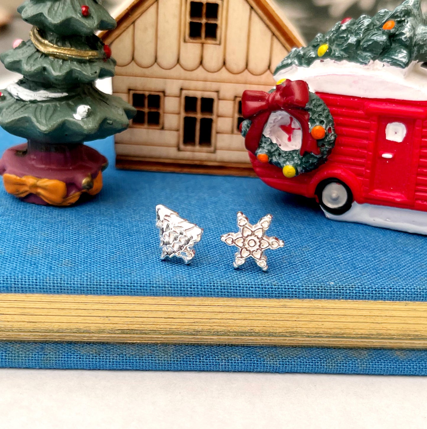 Mix And Match Sterling Silver Mismatched Christmas Earrings
