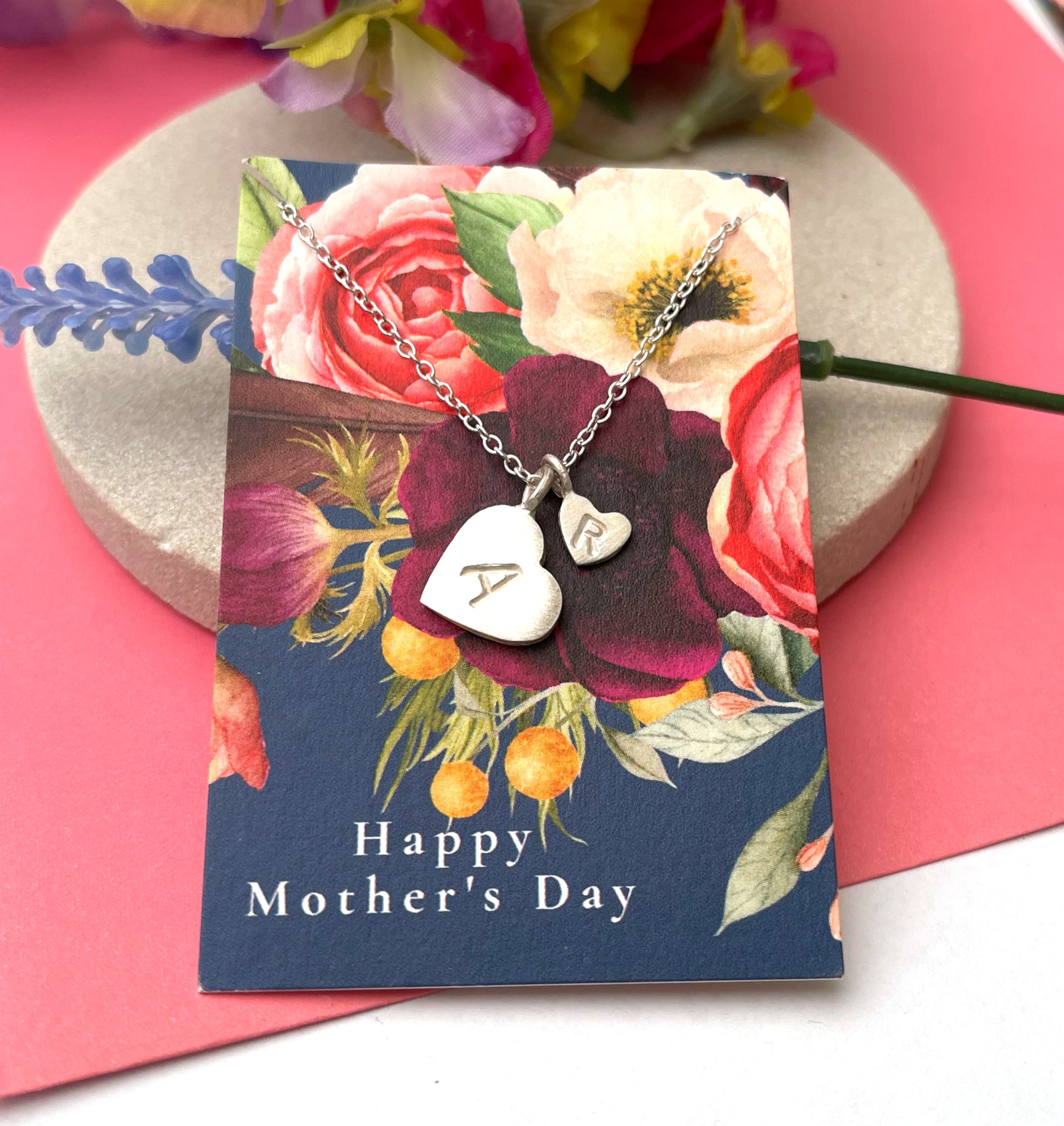 Mother And Child Initial Heart Necklace – a ring a day