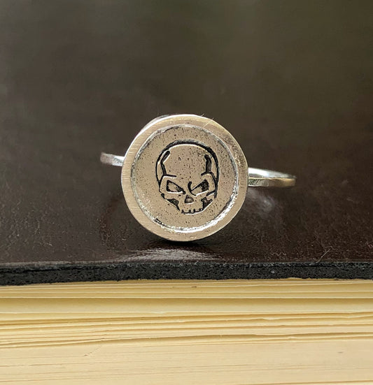 Sterling Silver Angry Skull Ring