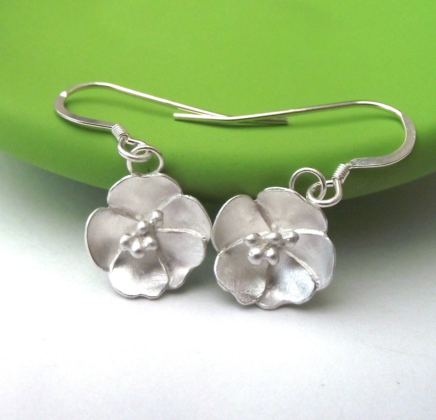 Dainty Mother's Day Sterling Silver Buttercup Flower Earrings