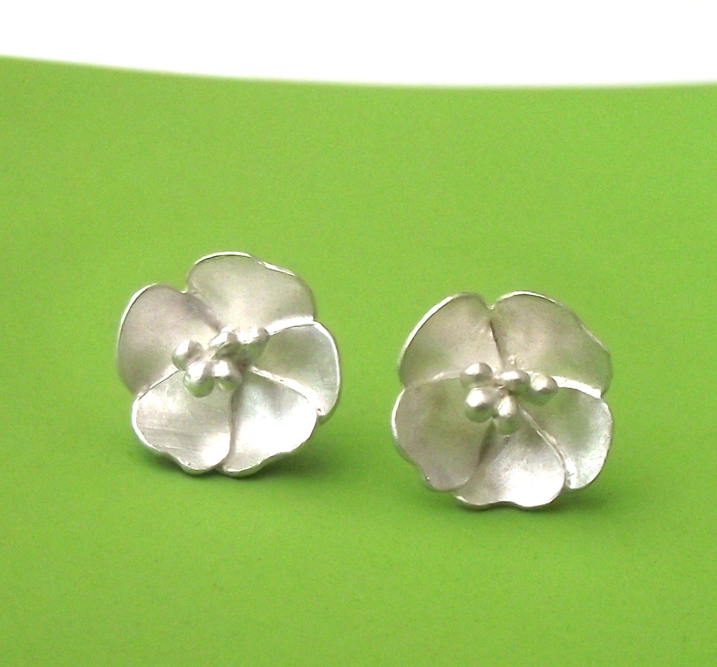 Dainty Mother's Day Sterling Silver Buttercup Flower Earrings