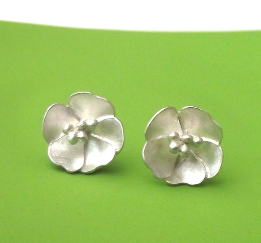 sterling silver buttercup stud earrings