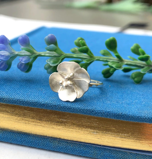 Sterling Silver Buttercup Flower Ring