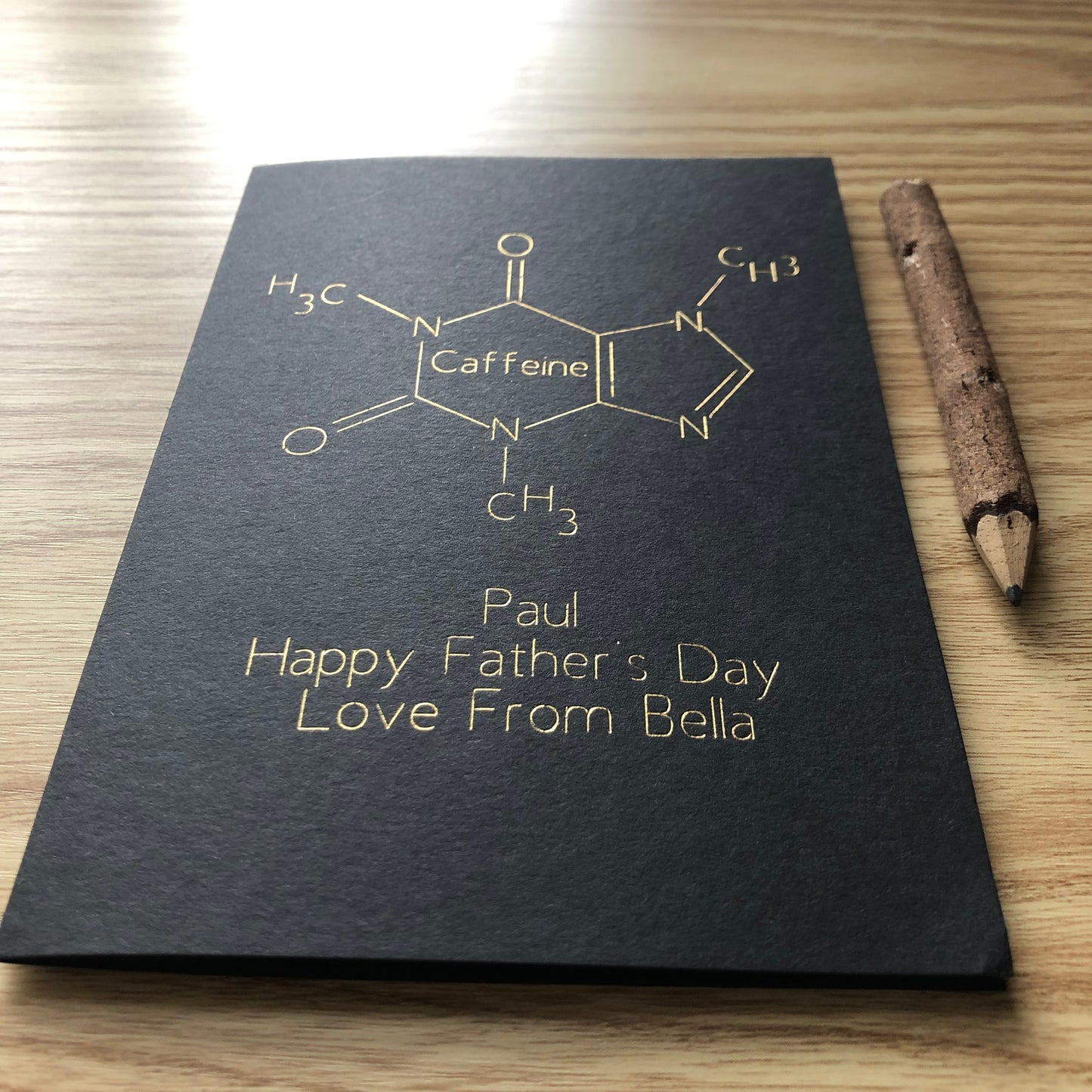 personalised gold foil father's day card