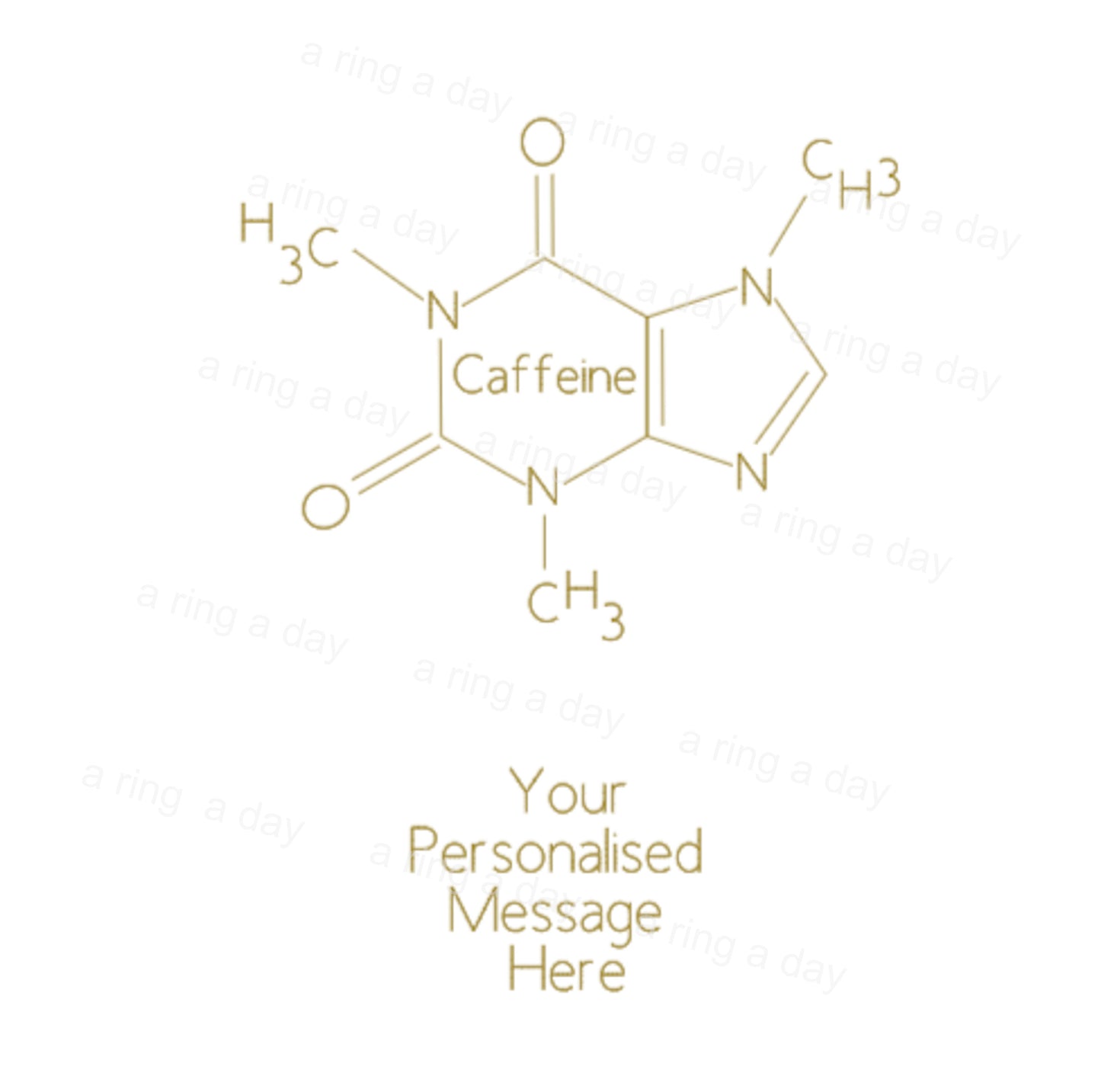 Personalised Coffee Molecule Father's Day Gold Foil Card