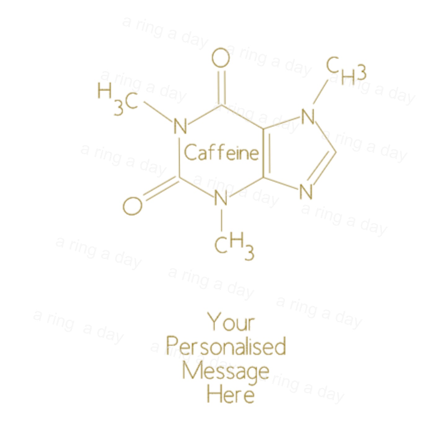 Personalised Coffee Molecule Chemistry Thank You Teacher Gold Foil Card