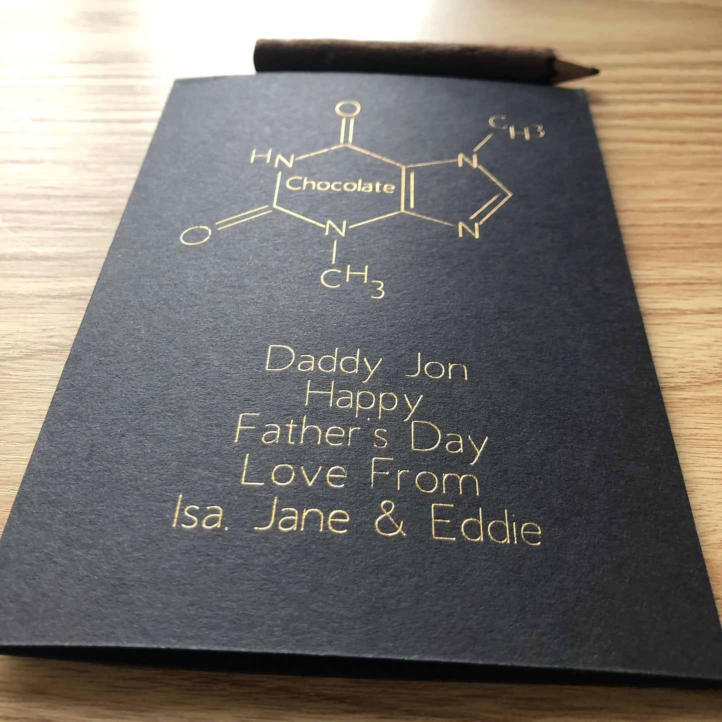 gold foil father's day card