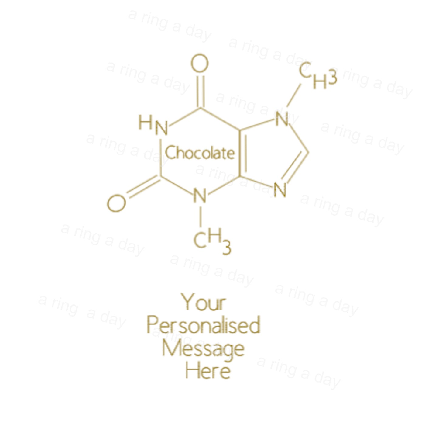 Personalised Chocolate Molecule Chemistry Thank You Teacher Gold Foil Card