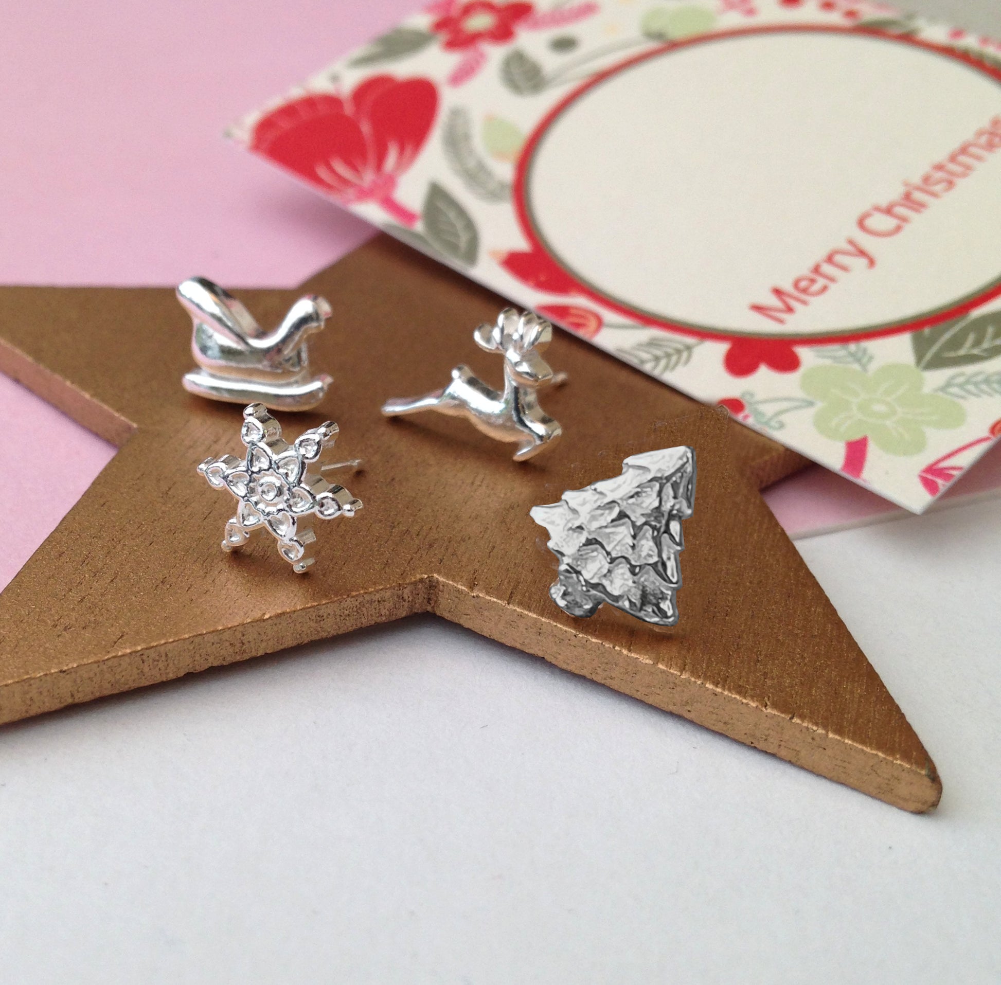 Christmas mismatched earrings