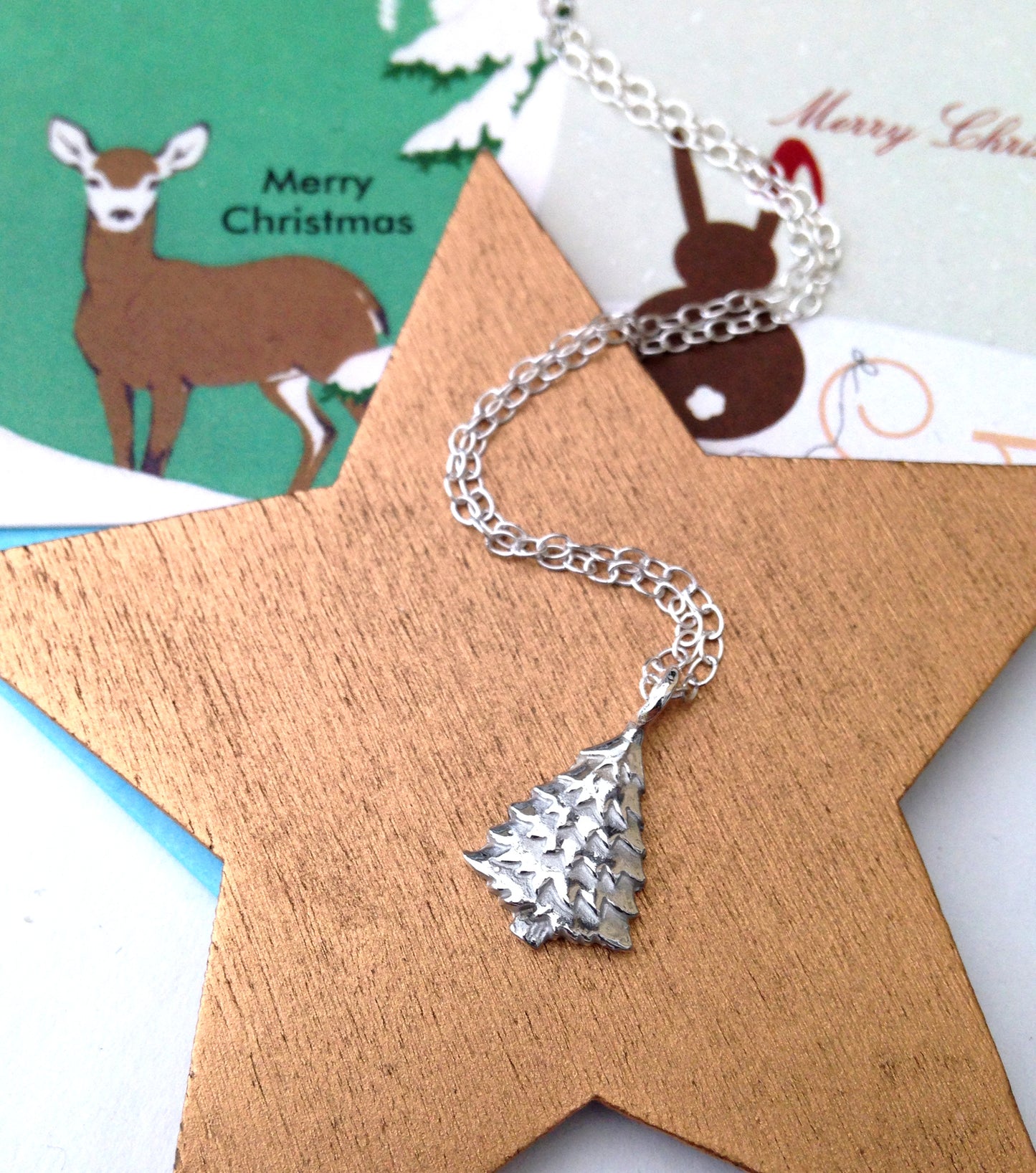 Sterling Silver Christmas Tree Necklace