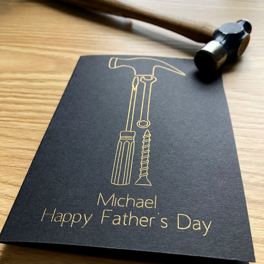 Personalised Father's Day DIY Gold Foil Card