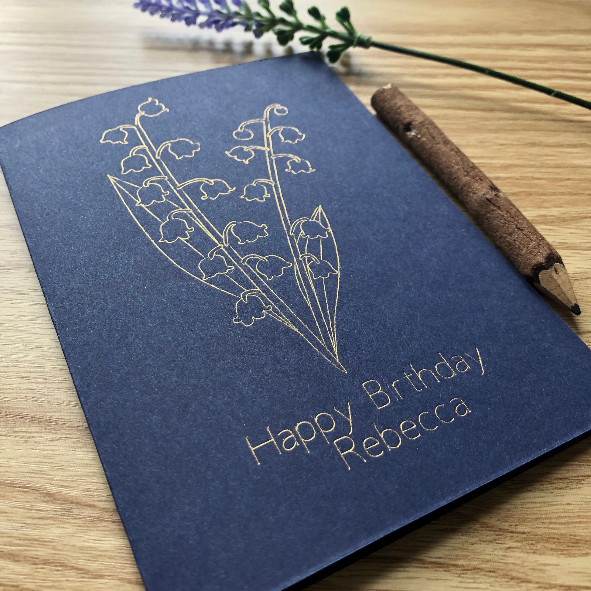 gold foil floral card for her