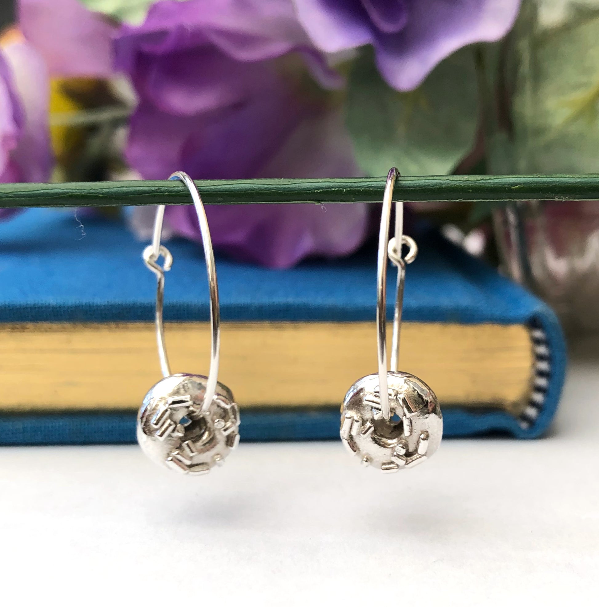 sterling silver mini doughnut hoop earrings 