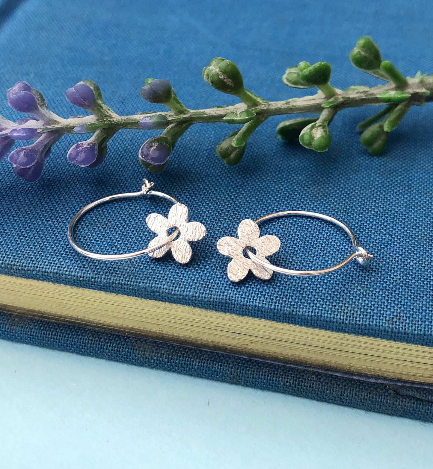 floral hoop earrings 