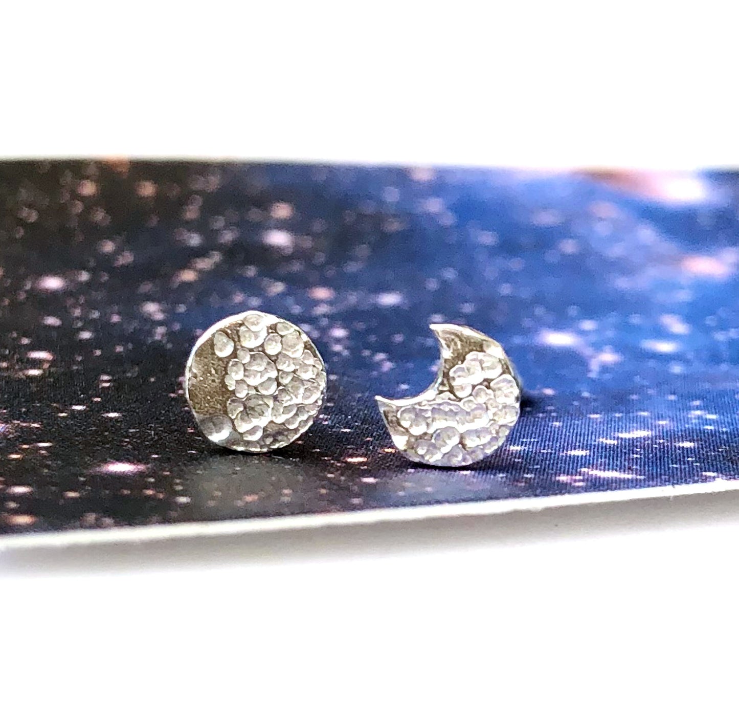 Sterling Silver Mini Mismatched Moon Earrings