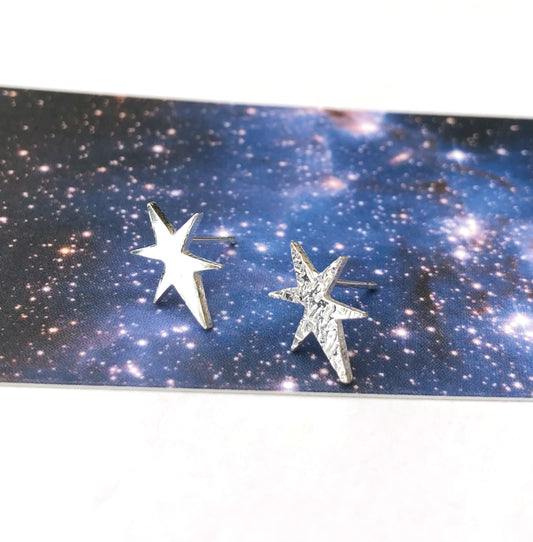 Sterling Silver Mismatched Northern Star Earrings
