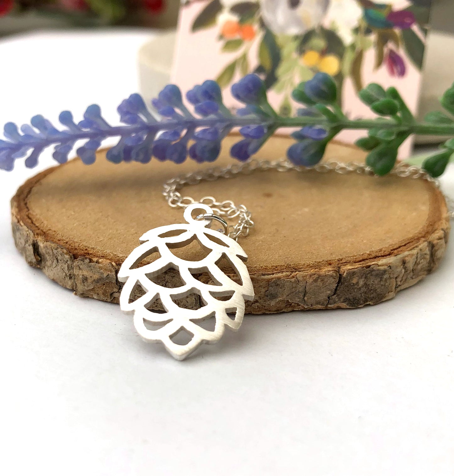sterling silver pinecone necklace