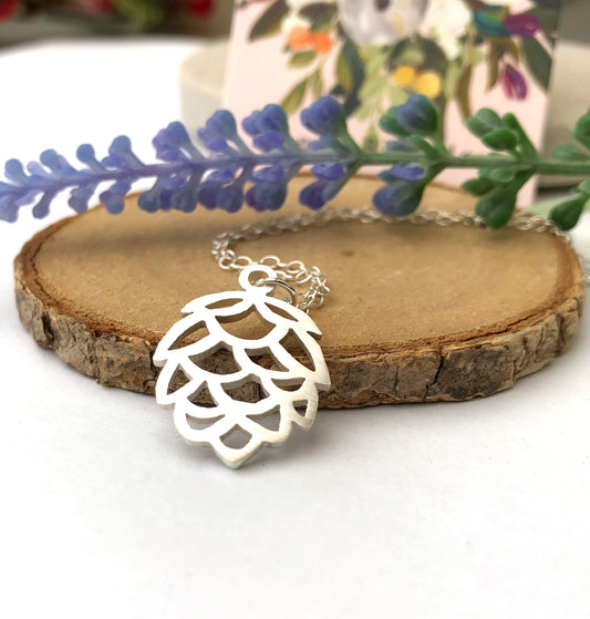sterling silver pinecone necklace