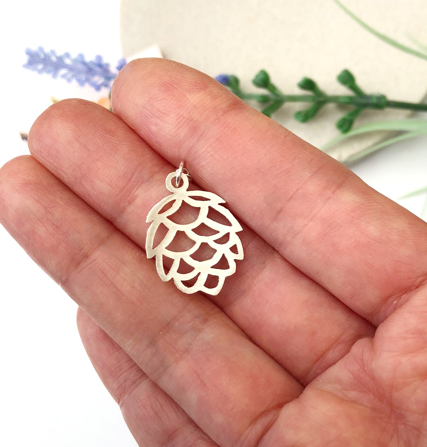 Sterling Silver Pinecone Pendant Necklace, Autumn Jewellery