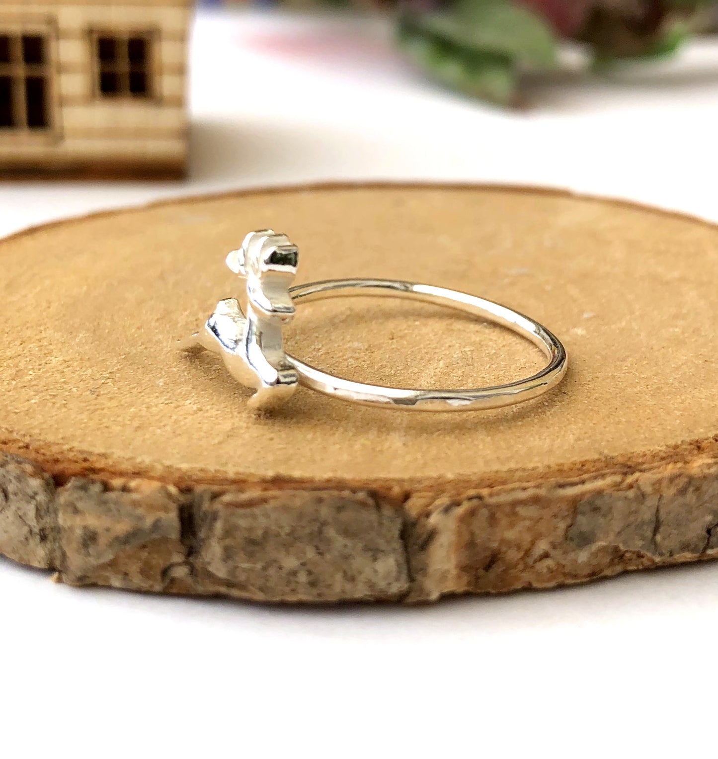 Sterling Silver Reindeer Ring, Christmas Jewellery