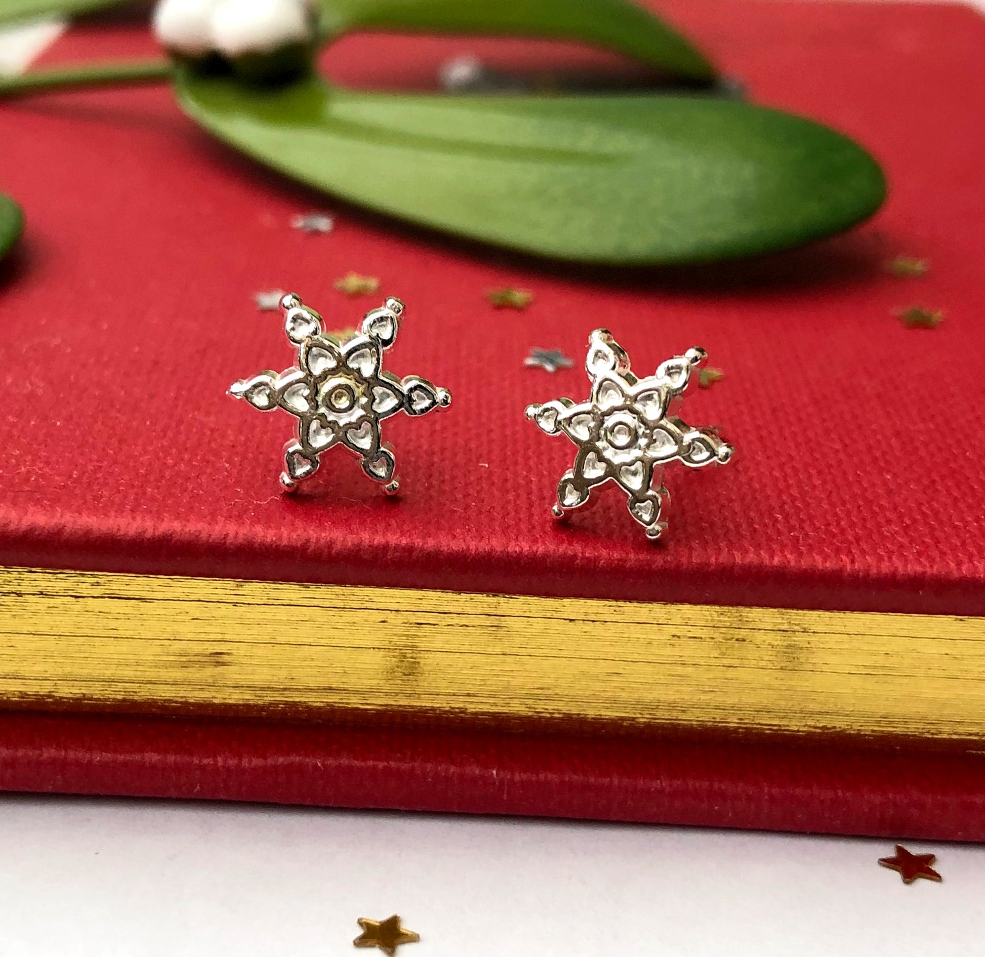 Sterling Silver Snowflake Earrings