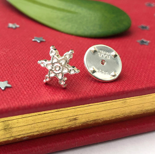 sterling silver snowflake pin brooch