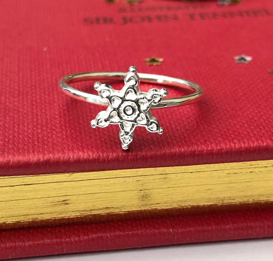 sterling silver snowflake ring