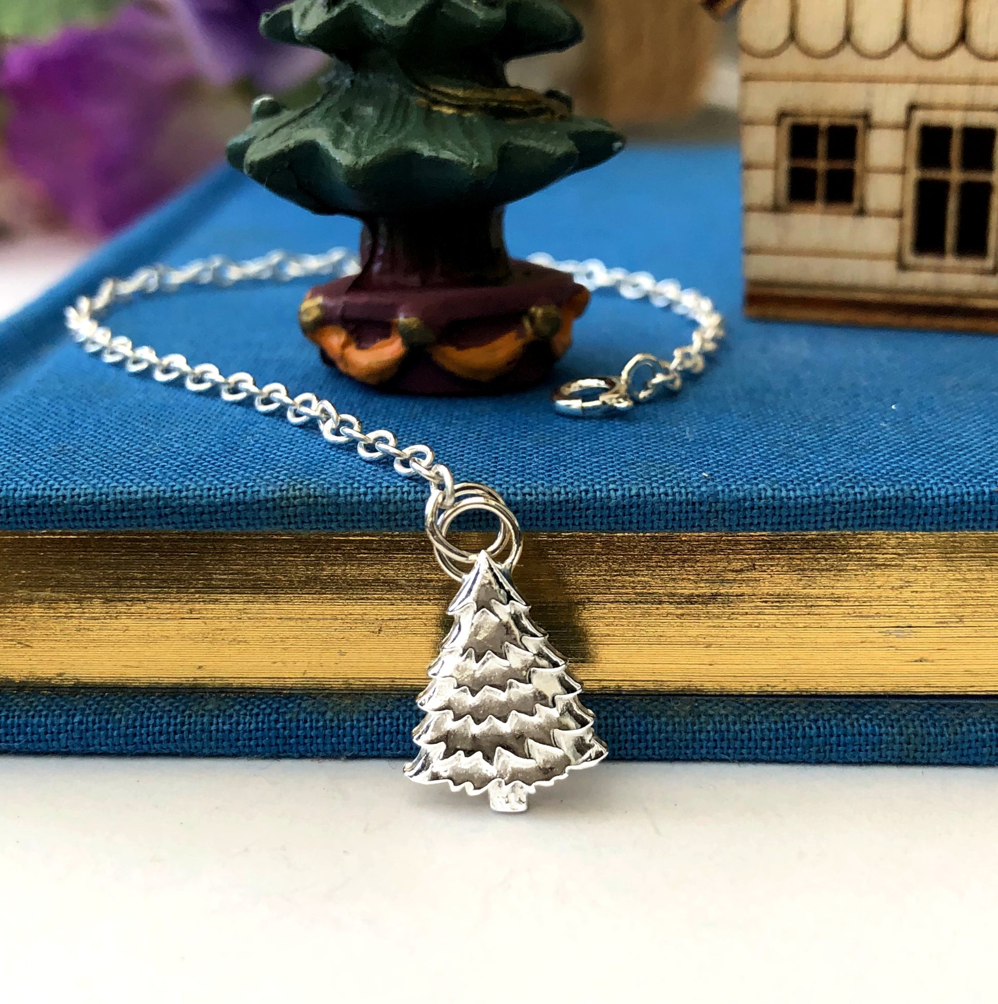 sterling silver christmas tree bracelet