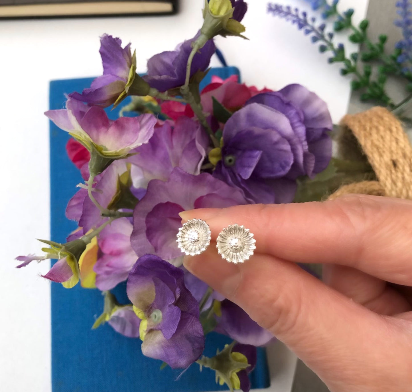 Dainty Sunflower Sterling Silver Flower Necklace