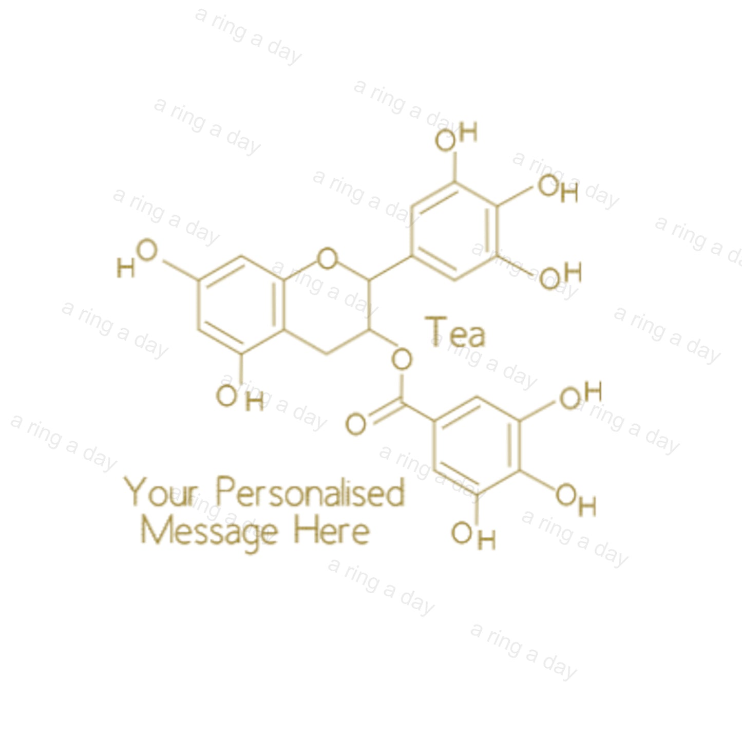 Tea Molecule Gold Foil Personalised Chemistry Father's Day Card