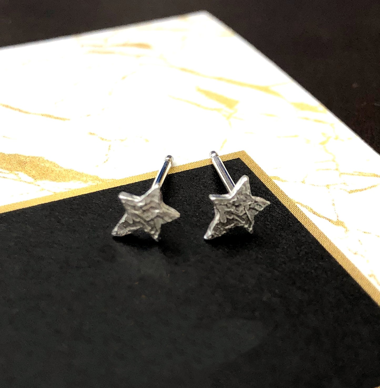 Sterling Silver Thank You Star Earrings