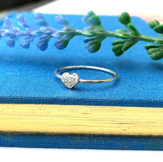 sterling silver mini heart ring